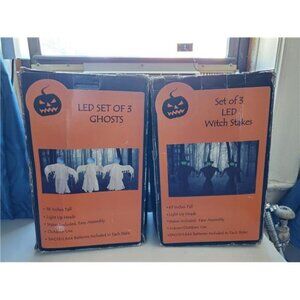Halloween Led Set of 3 Ghosts & Halloween Led Set of 3 Witches Value of $75
